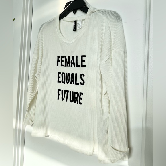 [Free add on item] Female Equals Future long sleeve loose fit top - Picture 2 of 4